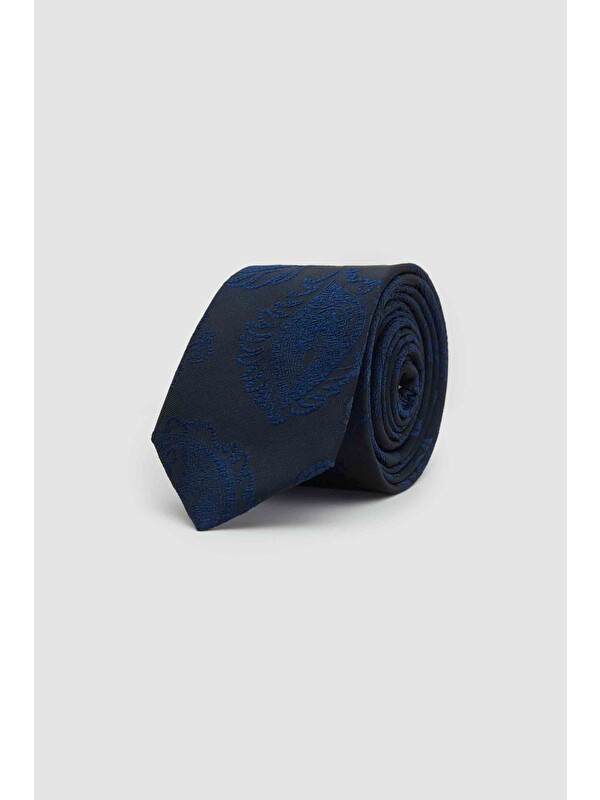 D'S damat Lacivert Desenli 5,5 Cm Kravat