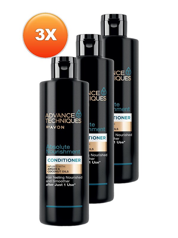 AVON Advance Techniques Argan Yağı İçeren Besleyici Saç Kremi 250 Ml. Üçlü Set