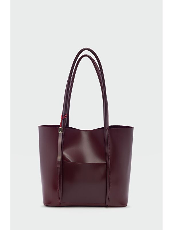 Shulebags Pebbled Omuz Çantası Bordo