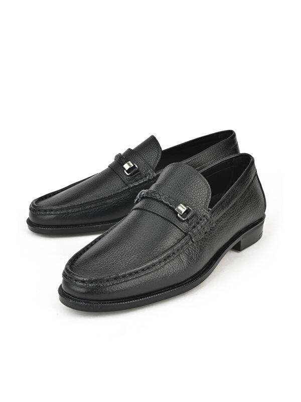 Erkek Hakiki Deri Ayakkabı 143745Z5418 Siyah - Görsel 6