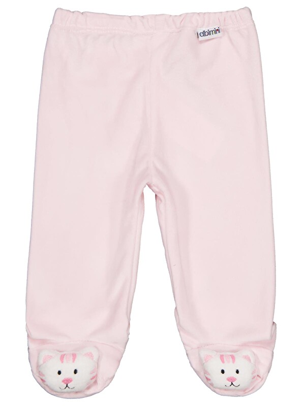 Albimini Düz Velboa Patikli 1-6 Ay Tek Alt Bebe - Pembe