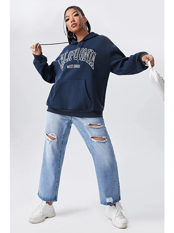 uyguntarz California Baskılı Oversize Sweatshirt