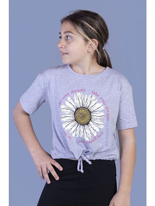 Toontoykids Kız Çocuk Papatya Desenli Tişört