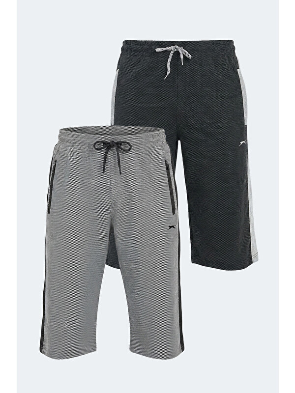 SLAZENGER NARAYAN 2 Lİ SET Erkek Siyah - Gri Şort