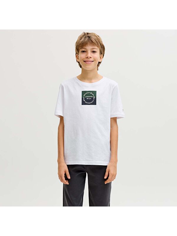 Jack & Jones Catskills Square Brand Erkek Çocuk Beyaz Tişört