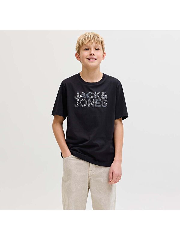 Jack & Jones Jeff Logo Erkek Çocuk Siyah Tişört