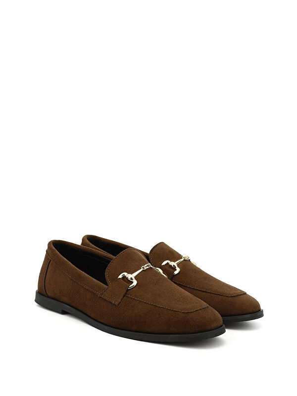 Kadın AÇIK KAHVERENGİ Küt Burunlu Tokalı Babet - Görsel 3