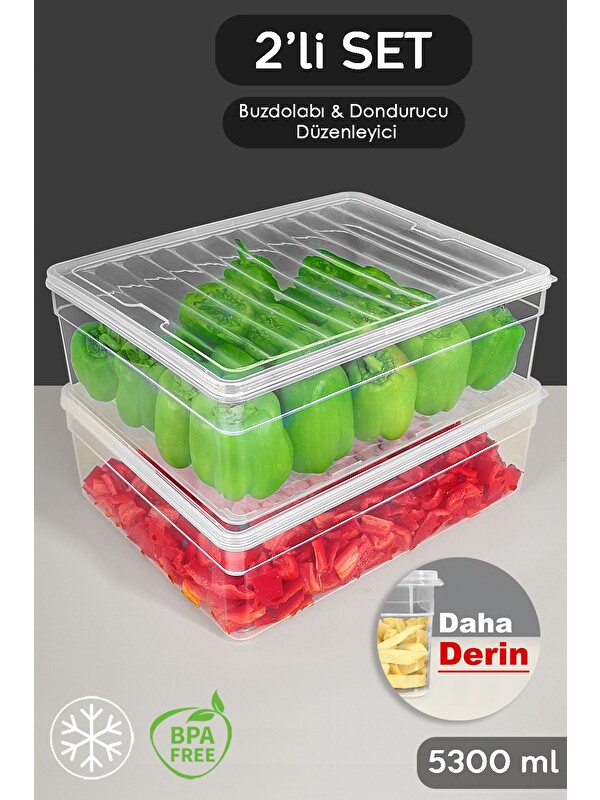 Meleni Home 2'li Erzak Gıda Saklama Kabı 5300 ml