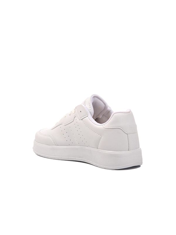 Beyaz Bağcıklı Unisex Sneaker 158 - Görsel 5