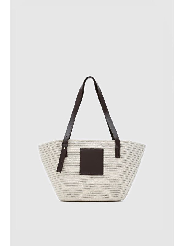 Shulebags Vittoria Handmade Hasır Çanta Krem