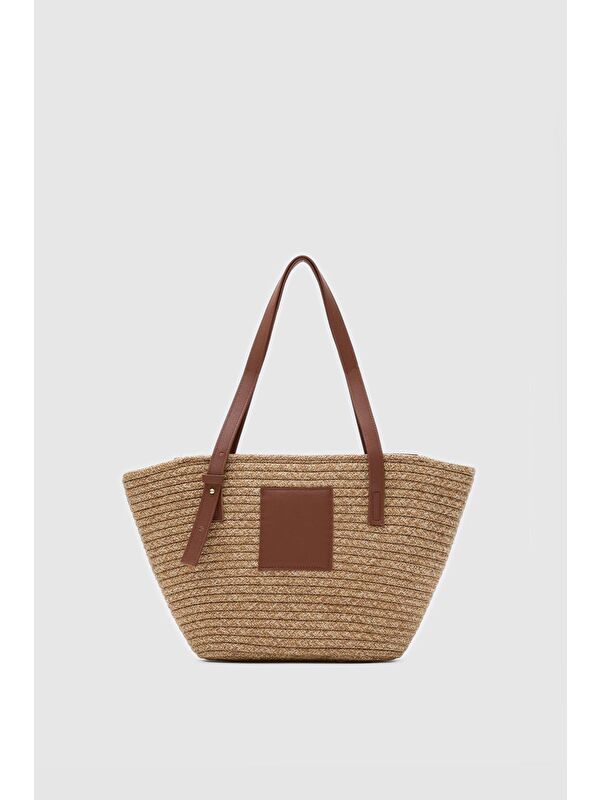Shulebags Vittoria Handmade Hasır Çanta Vizon