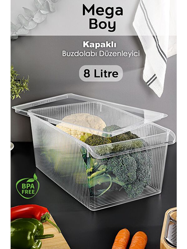 Meleni Home 1 Adet Kapaklı Saklama Kabı 8 l