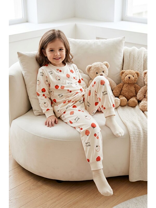 Pina Kids Kız Çocuk Pamuklu  Desenli Pijama Takım TKM1018