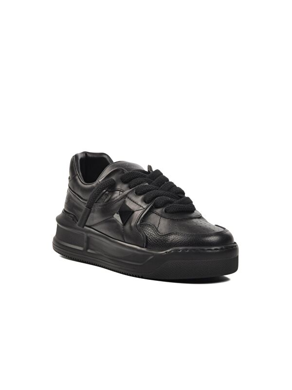 Siyah Cilt Hakiki Deri Erkek Sneaker Premium 1306 - Görsel 4