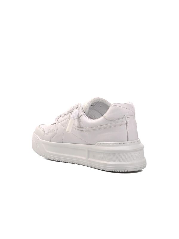 Beyaz Hakiki Deri Erkek Sneaker Premium 1306 - Görsel 5
