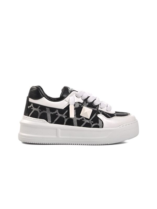 Ayakmod Siyah-Gri-Beyaz Hakiki Deri Unisex Sneaker Premium 1306