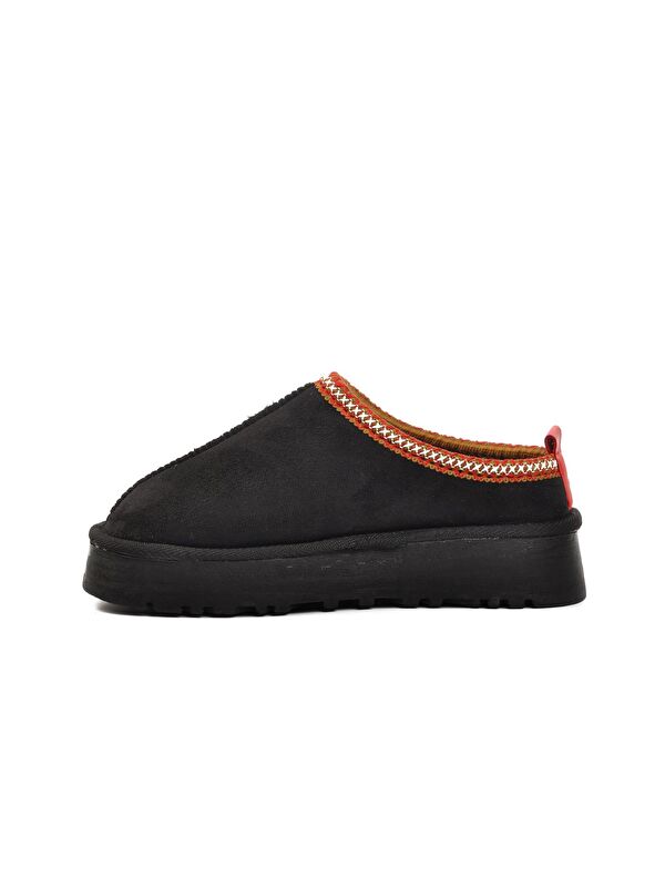 Siyah İçi Kürklü Önü Kapalı Kadın Terlik K11Y01 - Görsel 3