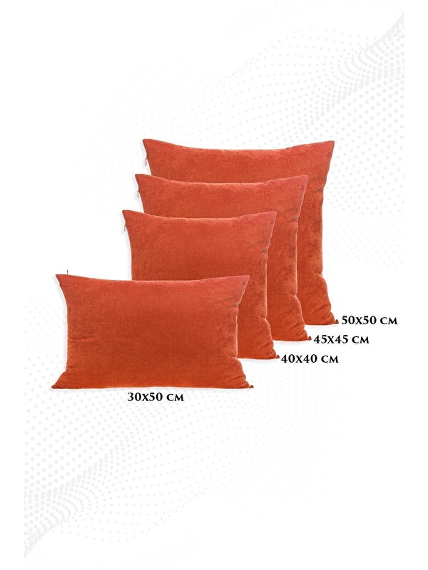 Asdiva Panoroma Süet Dokulu Düz Punch (Panç) İçin Uygun Kiremit 45X45 Dekoratif Kırlent Kılıfı