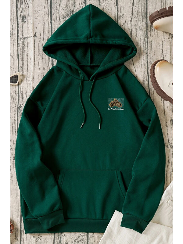 uyguntarz Unisex Oversize Arid Mountain Baskılı Sweatshirt