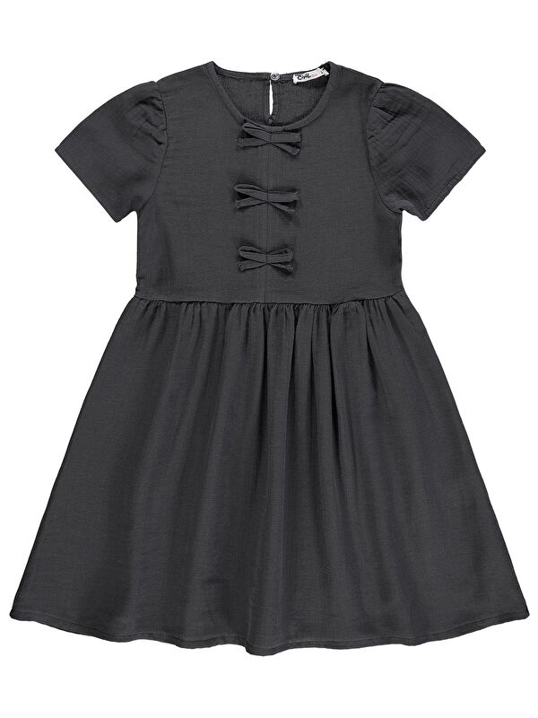 Civil Girls Fiyonklu 10-13 Yaş Elbise - Gri