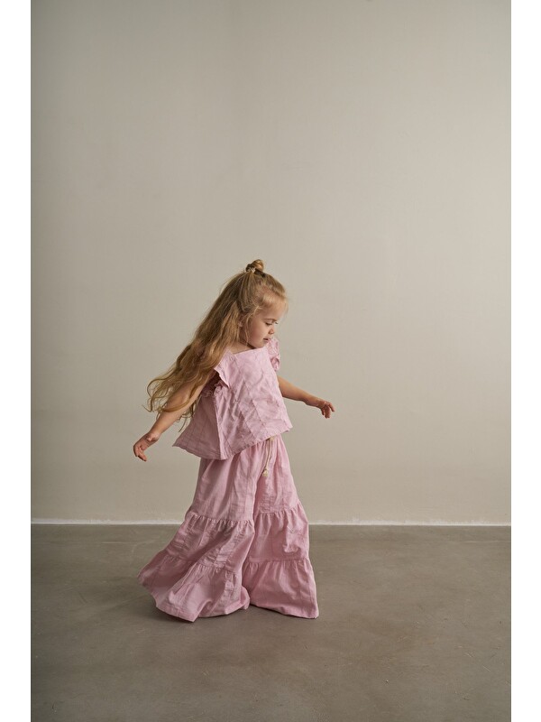 Oh La La Koala For Little Ones Pembe Breeze Volanlı Etek Pantolonlu Kız Çocuk Takım