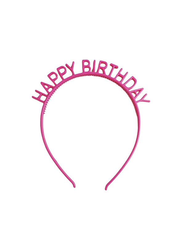 Le Mabelle Fuşya  Happy Birthday Yazılı Kız Çocuk Taç