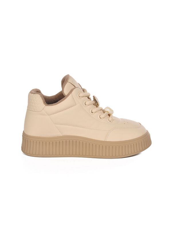 Guja Bej İçi Polarlı Soğuğa Dayanıklı Kadın Sneaker 25K419-1 Z