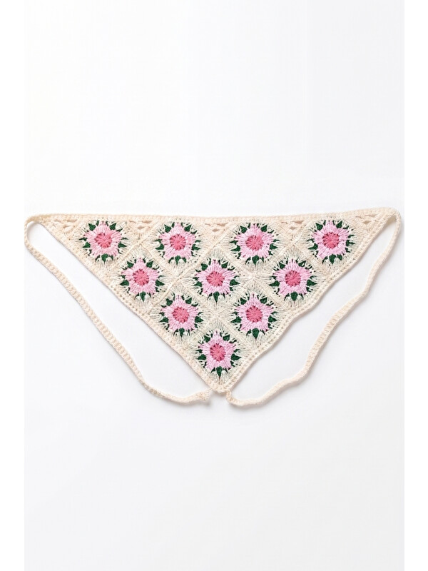 Le Mabelle Pembe  Kiraz Çiçeği Desenli Kız Çocuk Bandana