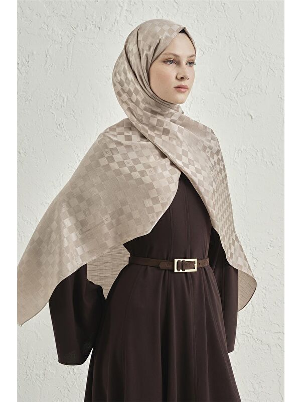 ARMİNE Elegance İpek Pamuk Dama Şal 07