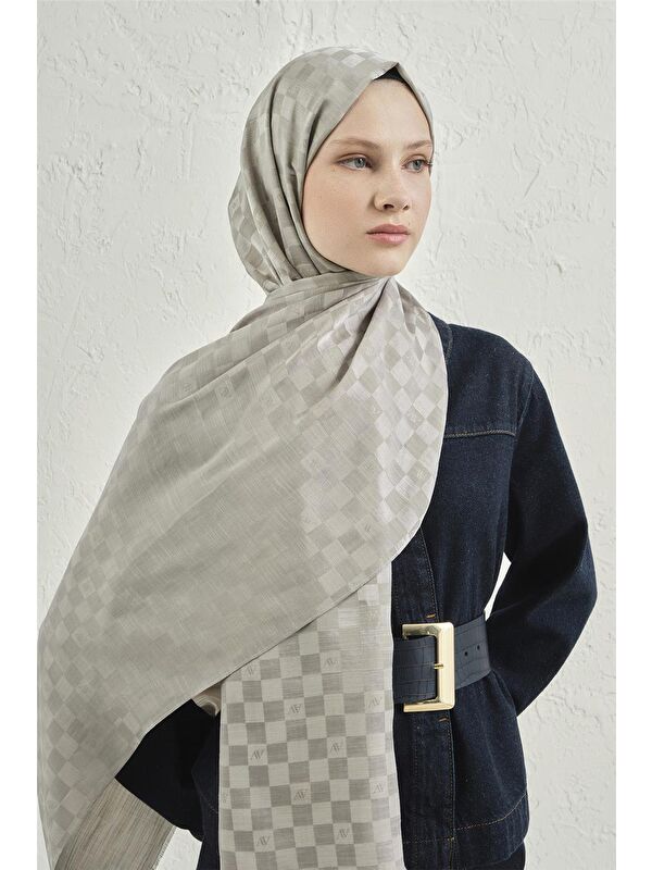 ARMİNE Elegance İpek Pamuk Dama Şal 22