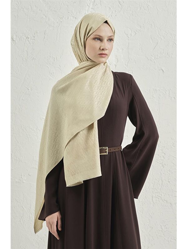 ARMİNE Elegance İpek Pamuk Monogram Şal 17