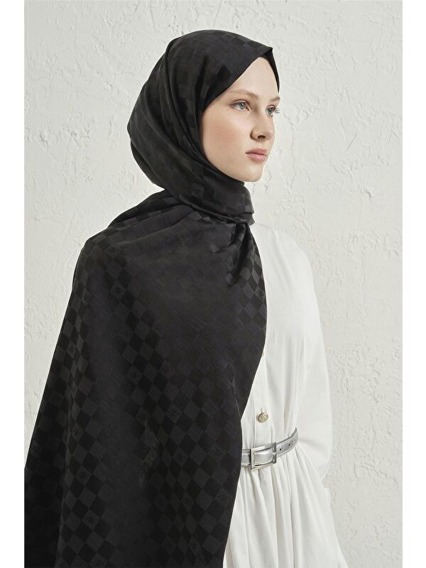 ARMİNE Elegance İpek Pamuk Dama Şal 01
