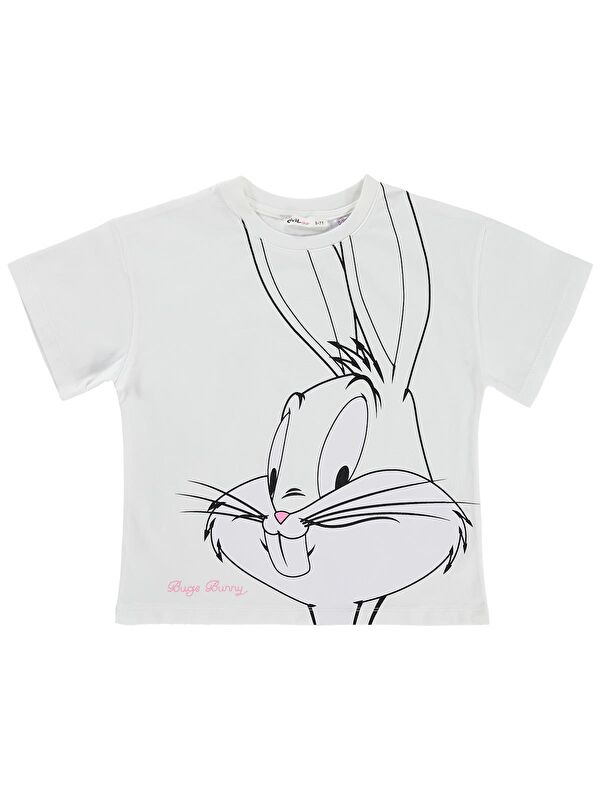 Bugs Bunny - LOONEY TUNES Bugs Bunny 6-9 Yaş Tişört - Kırık Beyaz
