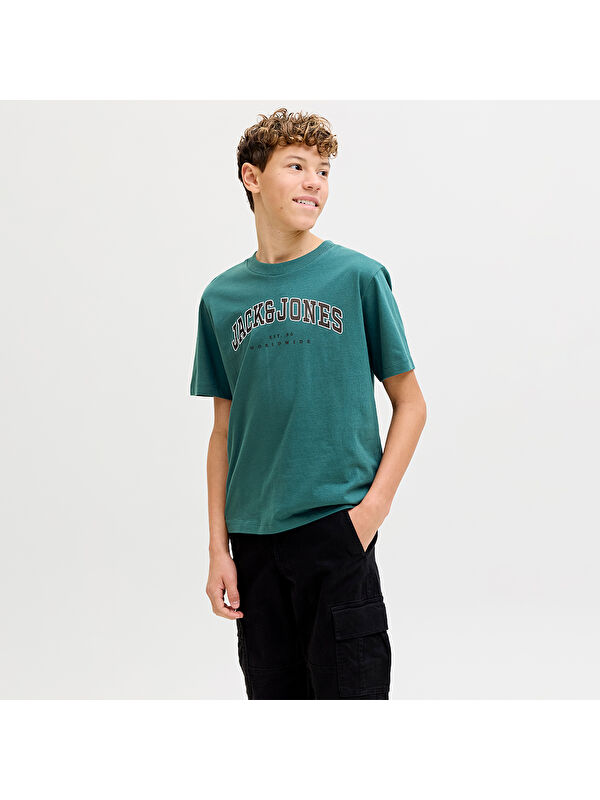 Jack & Jones Caleb Varsity Erkek Çocuk Yeşil Tişört