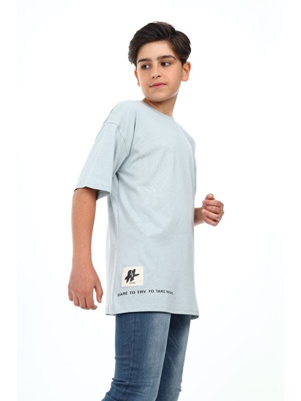 Toontoykids Erkek Çocuk Bisiklet Yaka Düşük Omuz Kısa Kollu Arma Detaylı  Baskılı Tişört  24498