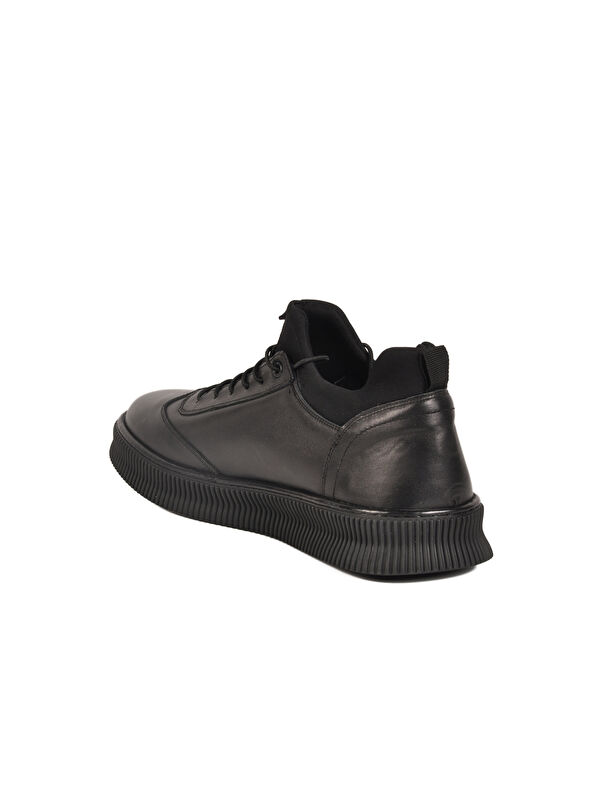 Siyah Hakiki Deri Büyük Numara Erkek Casual Ayakkabı 2517 M - Görsel 5