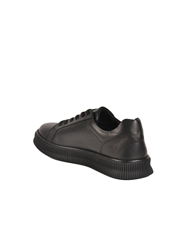 Siyah Hakiki Deri Büyük Numara Erkek Casual Ayakkabı 2516 M - Görsel 5