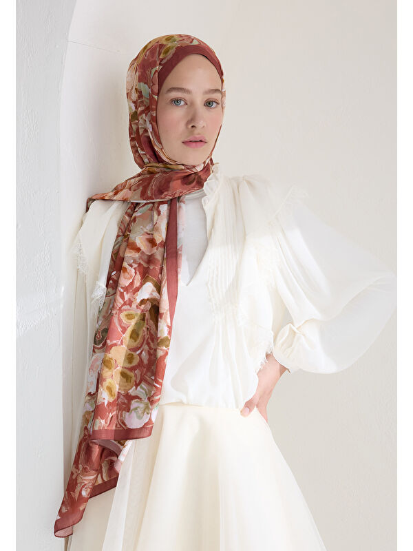 Fresh Scarfs Astra Floş Viskon Şal Tarçın Kabuğu