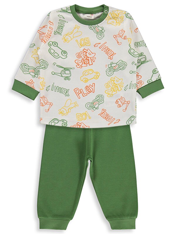 Civil Baby Araba Baskılı 6-18 Ay Pijama Takımı - Yeşil