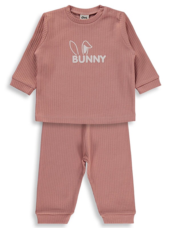 Civil Baby Tavşan Baskılı 6-18 Ay Pijama Takımı - Pembe