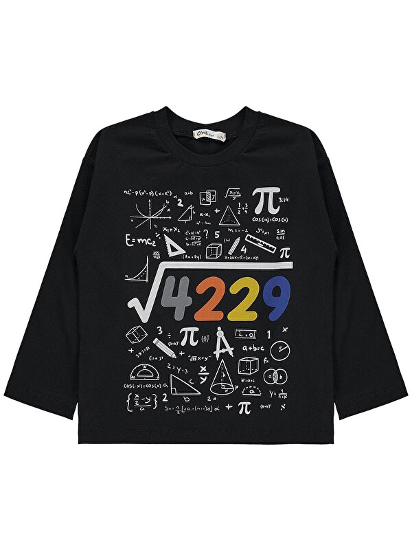 Civil Boys 4489 Baskılı 10-13 Yaş Sweatshirt - Siyah