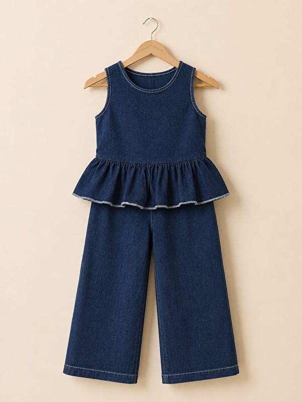 My Kids Wear Mini Chic Fırfır Detaylı Kız Çocuk Takım 12832