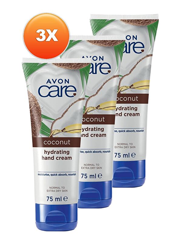 AVON Hindistan Cevizi Yağı İçeren El Kremi 75 Ml. Üçlü Set