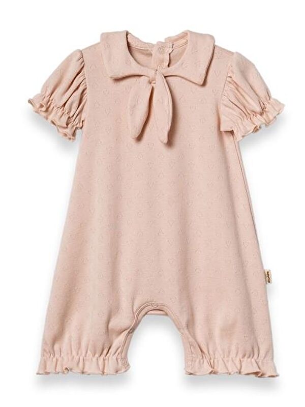BabyCosy Organic  Bebek Şort Kollu Tulum, %100 Organik Pamuk, Bebek ve Yenidoğan Serisi - CSYR4554