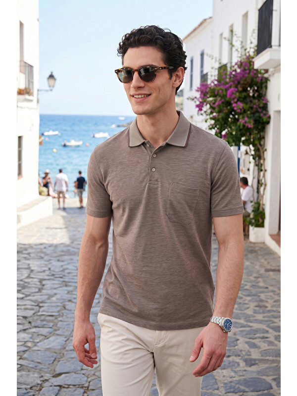 Buratti Pamuklu Regular Fit Göğüs Cepli Düğmeli Polo T Shirt 4565001