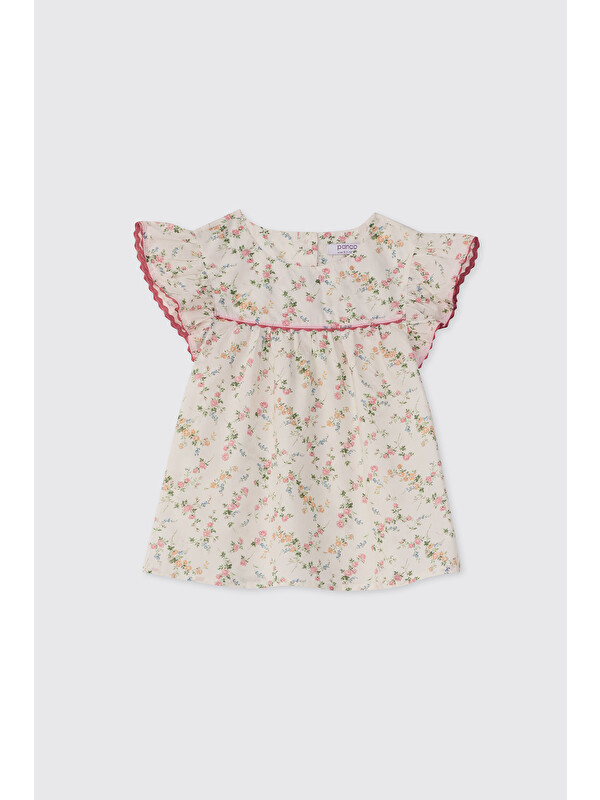 Panço Liberty Kumaş Çiçek Desenli Kız Bebek Bluz