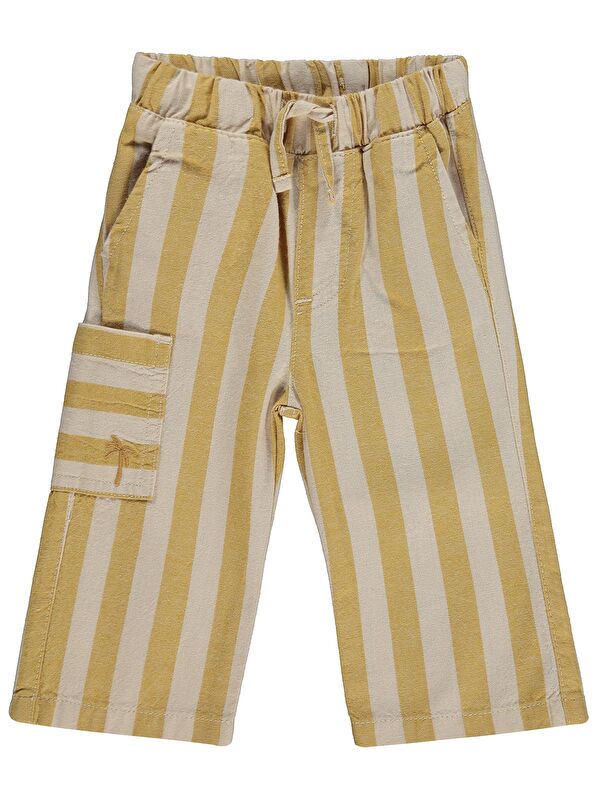 Civil Baby Çizgili Yan Cepli 6-18 Ay Pantolon - Hardal