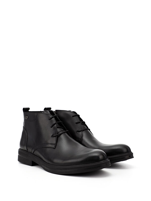 Erkek SİYAH Fermuarlı Hakiki Deri Klasik Bot - Görsel 3