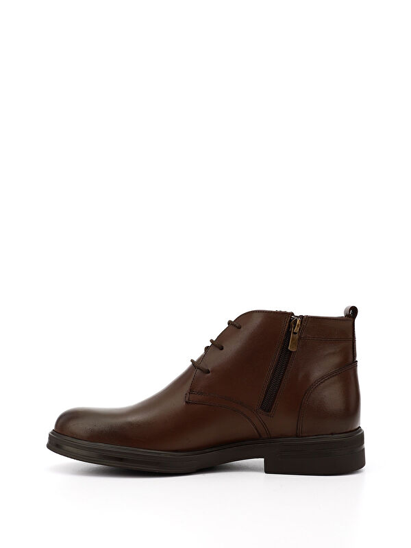 Erkek KAHVERENGİ Fermuarlı Hakiki Deri Klasik Bot - Görsel 4