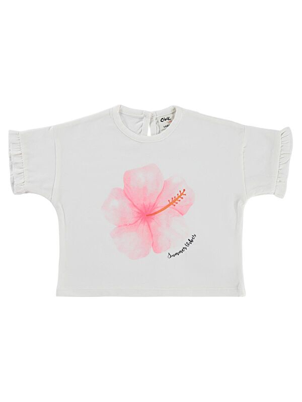 Civil Baby Summer Vibes Çiçek Baskılı 6-18 Ay Tişört - Ekru